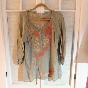 Floral Embroidered Women's Top